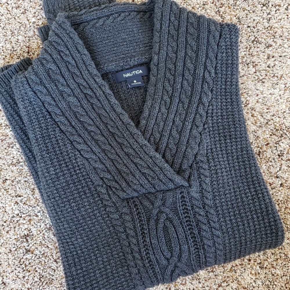 Nautica Gray Cable Knit Sweater